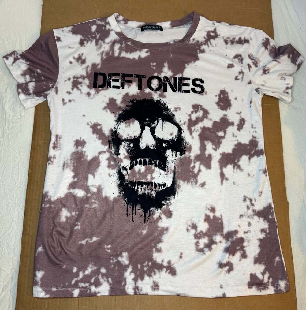 Romantic Hut Deftones Skull T-Shirt Size M Tie Dye Band Tee